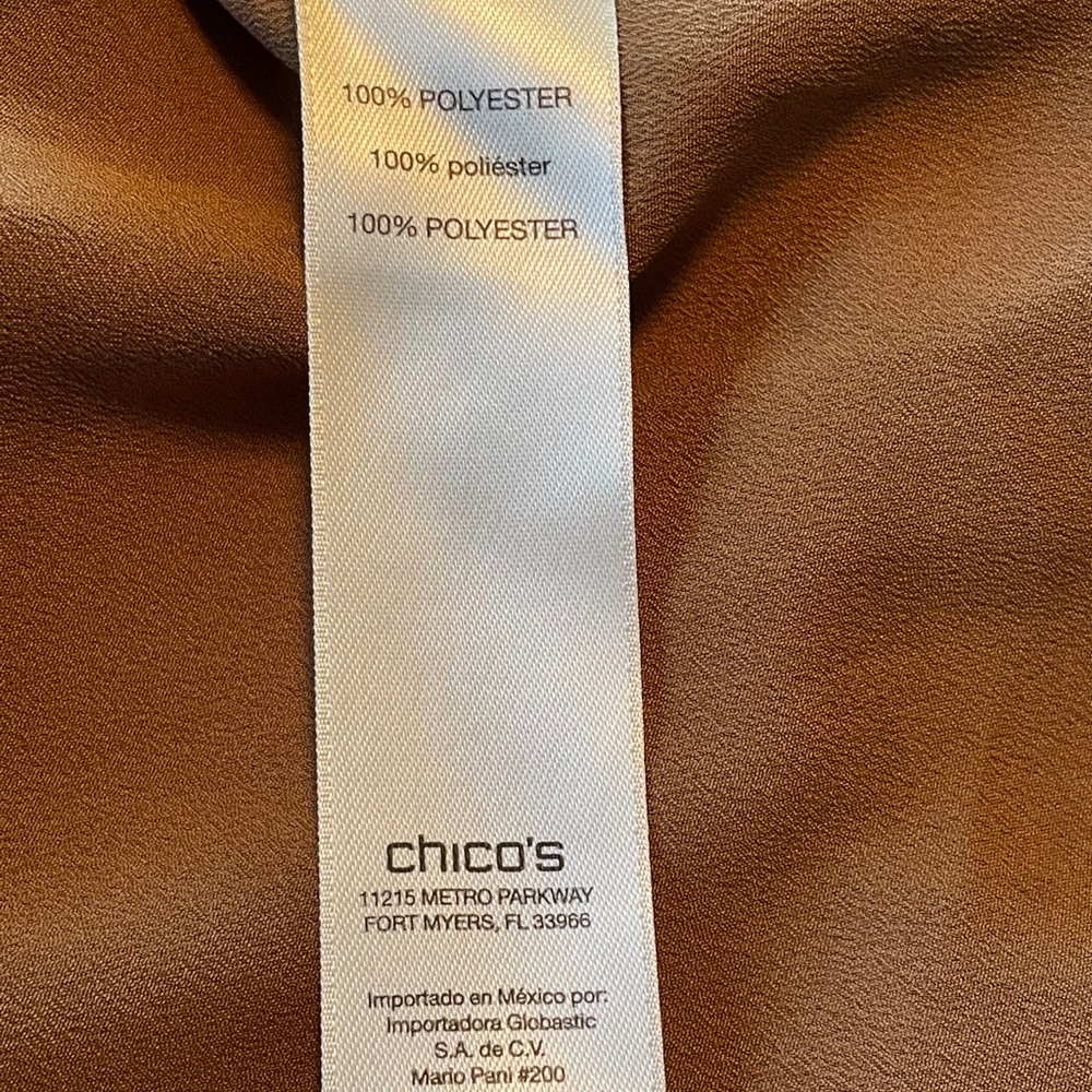 Chico’s $89 brown peasant top size 2P 12/14 - Picture 7 of 14